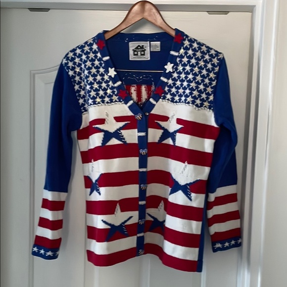 Storybook Knits Sweaters - Patriotic Stars and Stripes Cardigan 🇺🇸🇺🇸